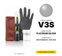 Vernice Ritocco Per Hyundai I30 V3S Platinum Silver Completo Colore Originale