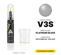 Vernice Ritocco Per Hyundai I30 V3S Platinum Silver Set Colore Originale Auto