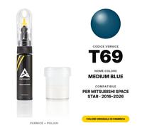Vernice Ritocco Per Mitsubishi Space Star T69 Medium Blue Set Graffi Ritocco