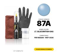 Vernice Ritocco Per Nissan 87A LT. Blue British Gas Completo Penna Ritocco