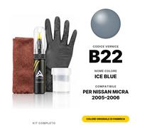 Vernice Ritocco Per Nissan Micra B22 Ice Blue Completo Ritocco Graffi e Schegge