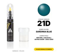 Vernice Ritocco Per Opel / Vauxhall Astra Coupe 21D Sardinia Blue Set Penna Fix