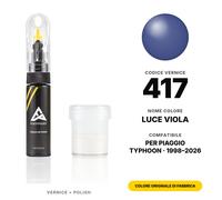 Vernice Ritocco Per Piaggio Typhoon 417 Luce Viola Set Graffi e Schegge Ritocco