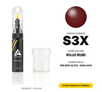 Vernice Ritocco Per SEAT Altea S3X Rojo Rubi Set Graffi e Schegge Ritocco