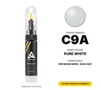 Vernice Ritocco Per Skoda Rapid C9A Pure White Kit Riparazione Auto Vernice