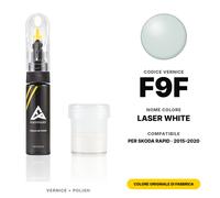 Vernice Ritocco Per Skoda Rapid F9F Laser White Set Kit Riparazione Graffi