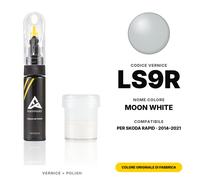 Vernice Ritocco Per Skoda Rapid LS9R Moon White Set Auto Graffi Riparazione Kit