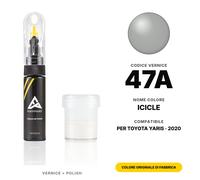Vernice Ritocco Per Toyota Yaris 47A Icicle Set Colore Auto Originale Kit