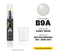 Vernice Ritocco Per Volkswagen Fox B9A Candy Weiss Set Pennino Ritocco Vernice