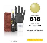 Vernice Ritocco Per Volvo C30 618 Hello Yellow Completo Colore Originale Auto