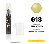 Vernice Ritocco Per Volvo C30 618 Hello Yellow Set Auto Graffi Riparazione Kit
