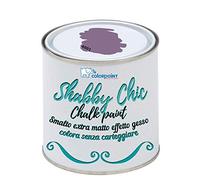 Vernice Shabby Chic CHALK PAINT 1 Litro - Pittura Extra Opaca - Colora senza Carteggiare - 22 COLORI VINTAGE (Viola Decor 4001)