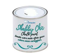 Vernice Shabby Chic CHALK PAINT 1 Litro - Pittura Extra Opaca - Colora senza Carteggiare - 22 COLORI VINTAGE (Bianco Gesso 9016)