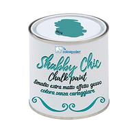 Vernice Shabby Chic CHALK PAINT 1 Litro - Pittura Extra Opaca - Colora senza Carteggiare - 22 COLORI VINTAGE (Turchese 5018)