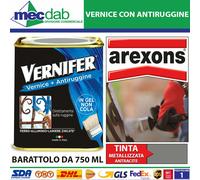 Vernice Smalto Metallizzato Con Antiruggine 750 ML Arexons Vernifer Barattolo