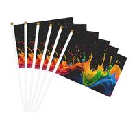Vernice Splatter Sfondo Stampa Leggero Palmare Bandiera Doppio Lato Bandiere Partito Parata Home Decor Celebrazioni