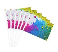 Vernice Splatter Sfondo Stampa Palmare Bandiera Pole Bandiere portatili Decor Eventi Versatile Uso Gruppo Attività