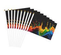 Vernice Splatter Sfondo Stampa Palmare Bandiera Portatile Bandiere Celebrazioni Feste Vacanze Decor Incontro Eventi