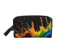 Vernice Splatter Sfondo Stampa Portatile Viaggio Toiletry Storage Bag Grande Capacità 600D Poliestere Cosmetic Storage Bag
