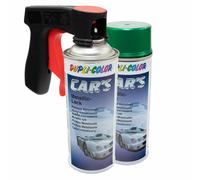 Vernice Spray 2 X 400ml Contenitore Dupli 706851 Verde Metallico Manico Pistola