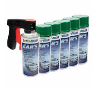 Vernice Spray 6 X 400ml Contenitore Dupli 706851 Verde Metallico Manico Pistola