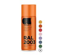 Vernice spray arancione pastello lucido, bomboletta spray per fai da te, vernice acrilica, adatta per plastica, metallo e altre superfici (RAL 2003 - arancione pastello)