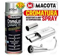 Vernice Spray Bomboletta Macota GRIGIO MET Cromolux SIMIL Cromo RESIST. 400°