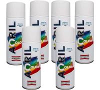 Vernice spray confezione 6 pezzi bomboletta smalto acrilico valvola autopulente per tutte le superfici arexons (Nero Opaco)