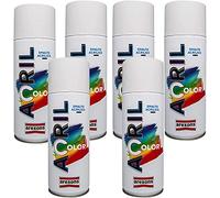 Vernice spray confezione 6 pezzi bomboletta smalto acrilico valvola autopulente per tutte le superfici arexons (Rosso Traffico RAL 3020)