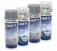 Vernice Spray Dupli Color 385919 Argento 2x 400 ML + Vernice Trasparente 385858