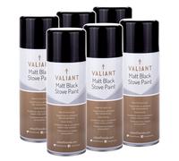 Vernice spray in metallo nero opaco Valiant per stufe e barbecue - SET 6 CONF...