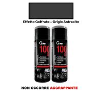 Vernice Spray per Paraurti Plastica Antracite Effetto Goffrato 2 Pz Auto VMD