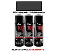 Vernice Spray per Paraurti Plastica Antracite Effetto Goffrato 3 Pz Auto VMD