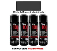 Vernice Spray per Paraurti Plastica Antracite Effetto Goffrato 4 Pz Auto VMD