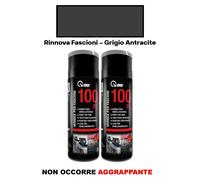 Vernice Spray per Paraurti Plastica Antracite Rinnova Fascioni Auto 2 Pz VMD