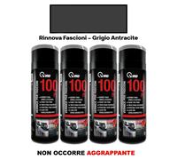 Vernice Spray per Paraurti Plastica Antracite Rinnova Fascioni Auto 4 Pz VMD
