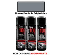 Vernice Spray per Paraurti Plastica Grigio Chiaro Rinnova Fascioni Auto 3 Pz VMD