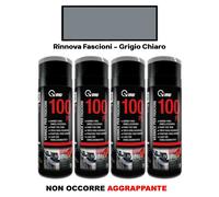 Vernice Spray per Paraurti Plastica Grigio Chiaro Rinnova Fascioni Auto 4 Pz VMD