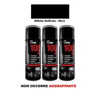 Vernice Spray per Paraurti Plastica Nero Effetto Goffrato 3 Pz Auto Moto VMD