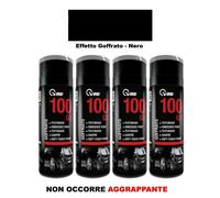 Vernice Spray per Paraurti Plastica Nero Effetto Goffrato 4 Pz Auto Moto VMD