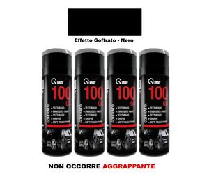 Vernice Spray per Paraurti Plastica Nero Effetto Goffrato 4 Pz Auto Moto VMD