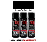 Vernice Spray per Paraurti Plastica Nero Rinnova Fascioni Auto Moto 3 Pz VMD