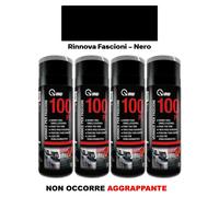Vernice Spray per Paraurti Plastica Nero Rinnova Fascioni Auto Moto 4 Pz VMD