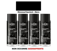 Vernice Spray per Paraurti Plastica Rinnova Fascioni Nero Auto Moto 4 Pz HQS