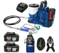 Verniciatore Airless a Batteria da 500W Spruzzatore Portatile Alimentato a Litio 21V con Serbatoio da 1,2l e Pressione Massima 15MPa