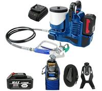 Verniciatore Airless a Batteria Portatile 500W Alimentato da 21V Litio Serbatoio 1,2L Pressione 15MPa Massima Regolabile 1Batteria