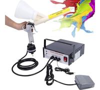 Verniciatura a polvere elettrostatica, pistola per vernice, macchina per verniciatura a polvere con pistola a spruzzo, interruttore a pedale, fonte di alimentazione, nero