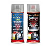 VerniciSpray Kit Vernice Auto Spray compatibile con OPEL AGILA 4XU METRO/BLU MET. e Trasparente Lucido Spray - kit ritocco vernice metallizzata 400+400 ml