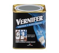 VERNIFER Vernice e Antiruggine, Formula in Gel, Idoneo su Ferro, Alluminio e Lamiere Zincate, Applicabile Direttamente sulla Ruggine, Colore Grigio Medio Brillante, 750ml
