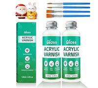 Vernis Argile Autodurcissante, 2 tubes d'émail, émail à séchage à l'air libre, émail pour argile céramique, sans cuisson, scellant pour argile, finition brillante, émail céramique